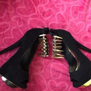 Qupid black platform shoes